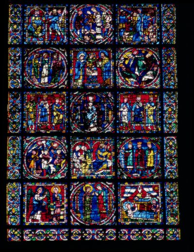 The Life of Christ, New Testament Cycle, lower half of window, c.1145-50 by French School