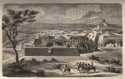 The Machine at Marly - View of the Machine of the Aqueduct of Marly Installed in Bougival - The Aqueduct of Louveciennes (or Marly) for Versailles and the Chateau de Marly in Water - Engraving in 