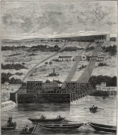 The Machine at Marly - View of the machine of the aqueduct of Marly installed in Bougival - L