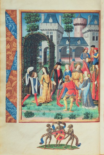 The Magic Garden, with allegorical figures of Courtesy, Love, Beauty and Liberality, from the Roman de la Rose by French School