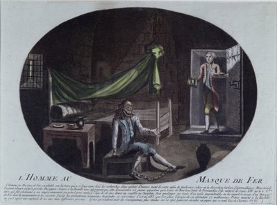 The Man in the Iron Mask Imprisoned in the Bastille, Print of 1789-90 Identifying Him as Louis de Bourbon, Comte de Vermandois by French School