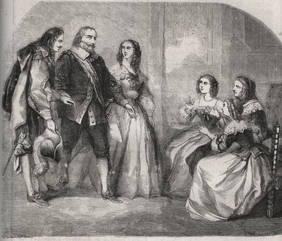 The Marquis of Montespan, Louis Henri de Pardaillan de Gondrin (1640-1691) (on the left) came to propose to the marriage of Francoise Athenais of Rochechouart Mortemart (then Marquise de Montespan or Madame de Montespan) by French School