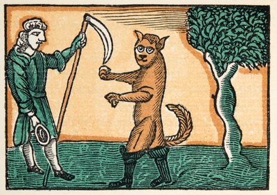 The Master Cat or Puss in Boots from Histories or Tales of Past Times Told by Mother Goose, With Morals, by M. Perrault, pub. 1925 (hand coloured woodblock print) by French School