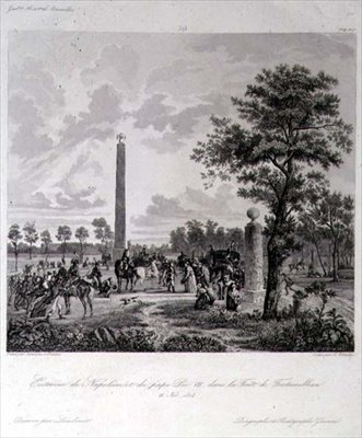 The Meeting between Napoleon and Pope Pius VII in the Forest of Fountainbleau, engraved by A. Pilinski by French School