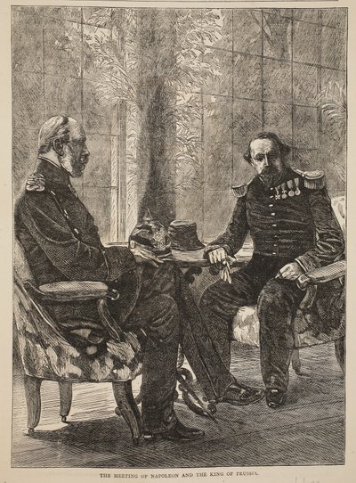 The Meeting of Napoleon and the King of Prussia, September 1870, illustration from Cassells History of the War between France and Germany, 1870-1871 by French School