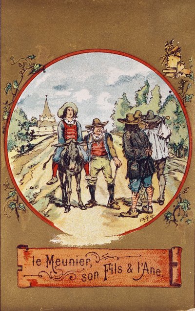 The Miller, His Son and the Donkey, c.1880 by French School