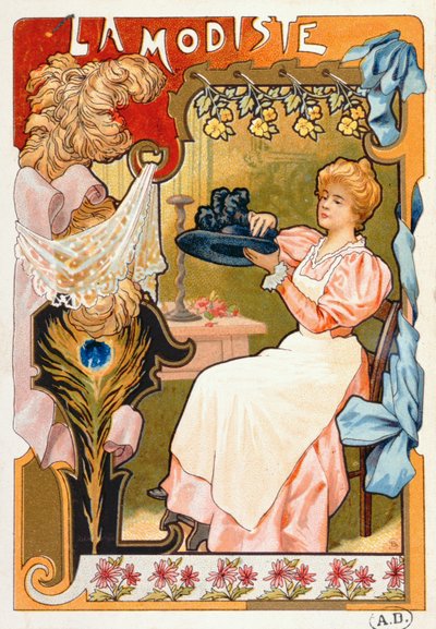 The Milliner, from a series of lithographs depicting different trades by French School