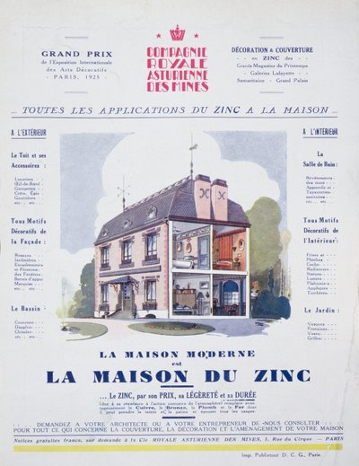 The Modern House is a Zinc House, advertisement from the magazine L