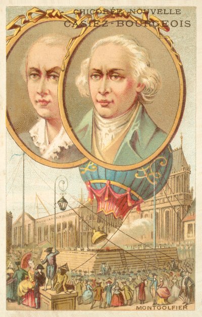 The Montgolfier Brothers by French School