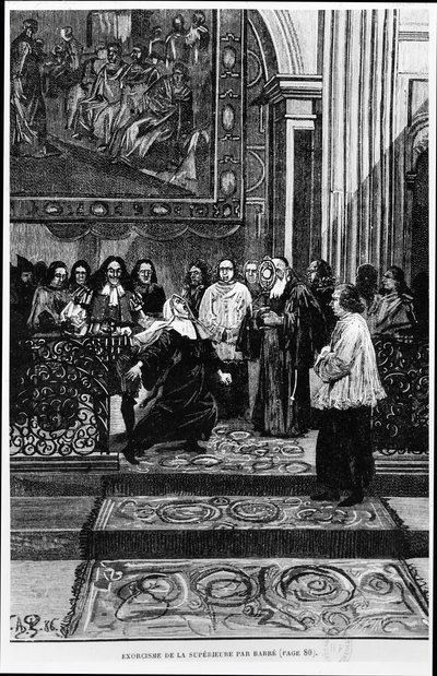 The Mother Superior is Exorcised by Barre, Illustration for the Possessed of Loudun in Les Mysteres de la Science by Louis Figuier, 1886 by French School