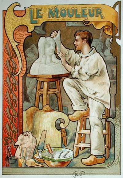 The Moulder, Illustration from a Book on the Crafts, c.1899 by French School