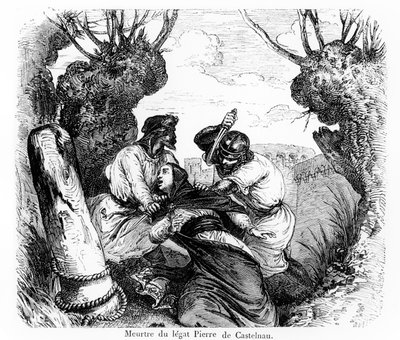 The Murder of the papal legate, Pierre de Castelnau, 1860-80 by French School