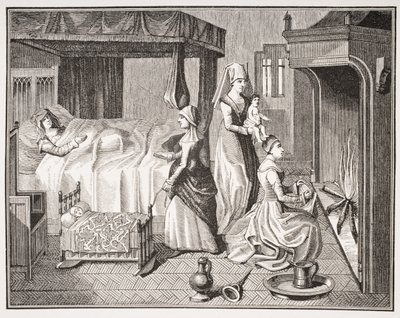 The New Born Child, after a 15th century miniature in 