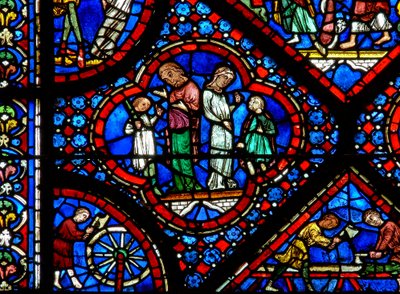 The Noah Window: A Pair of the Nephilim by French School