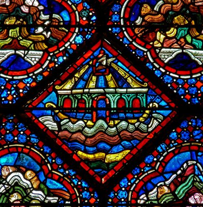 The Noah Window: The Dove is Released from the Ark by French School