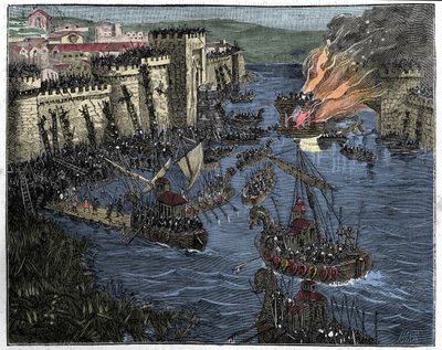 The Normans, Led by Rollo, Besieged Paris in 885, Illustration from France and the French through the Century, 1884 by French School
