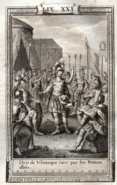 The Notice of Telemachus followed by the Allied Princes - engraving of 1798 in 