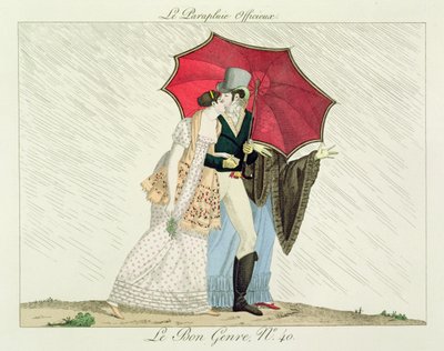 The Obliging Umbrella, plate 40 from Le Bon Genre by French School