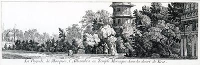 The Pagoda, the Mosque, and the Alhambra or Moorish Temple at Kew, from Jardins Anglo-Chinois a la Mode, by George Louis le Rouge, published 1775-78 by French School