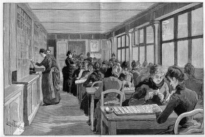The Panama Bond Ranking Workshop in Paris in 1888 by French School