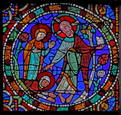 The Passion Window: Resurrection, Appearance to Magdalene by French School