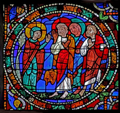 The Passion Window: Resurrection, Mary Magdalene Tells the Others by French School