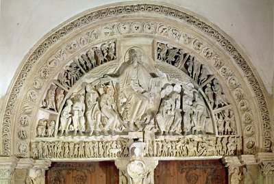 The Pentecost, from the tympanum of the central portal by French School
