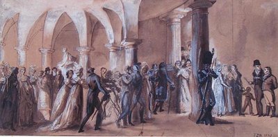 The Peristyle at the Theatre Francais, c.1822 by French School