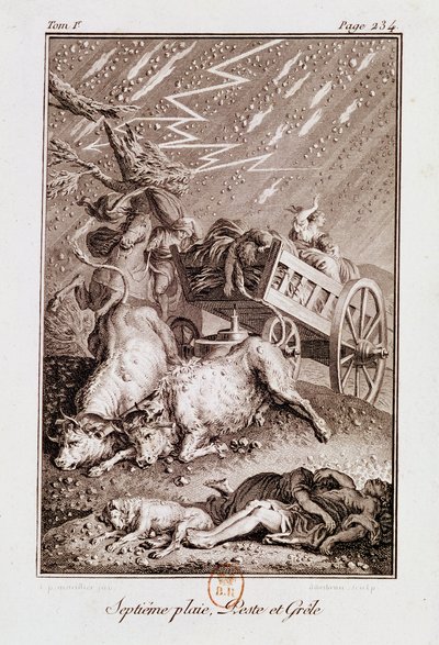 The Plagues of Egypt: The Plagues of Diseased Cattle, Boils and Hail, from 