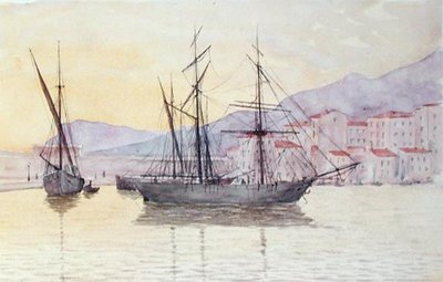 The Port of Menton by French School