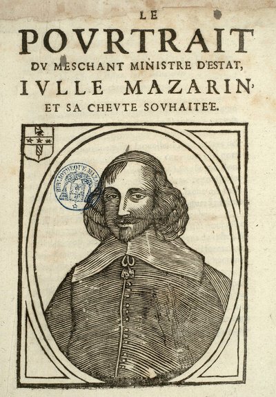 The Portrait of the wicked Minister of State, Iulle Mazarin and his desired devil, Political Pamphlet under the Sling by French School