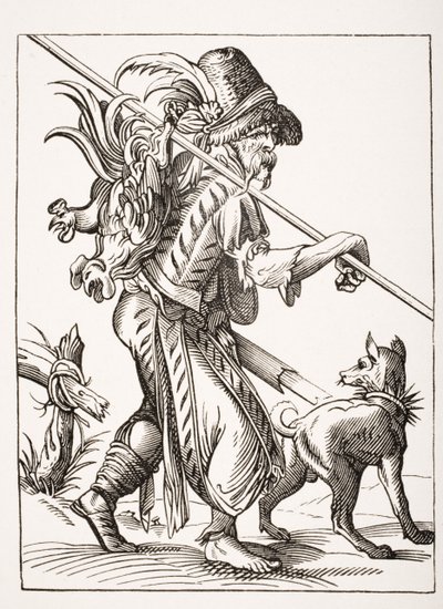 The Poulterer, after a 16th century illustration drawn and engraved by Jost Amman from 