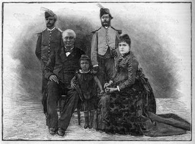 The President of Haiti Etienne Felicite Solomon (1820-1888) with His Family and Aides-de-Camp by French School