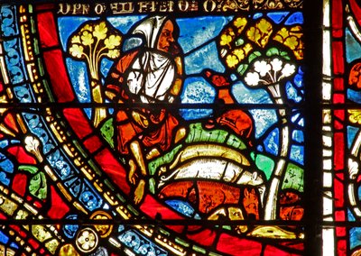 The Prodigal Son window: reflects on his downfall by French School