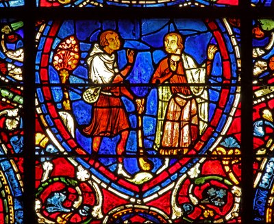 The Prodigal Son window: returns to his father by French School