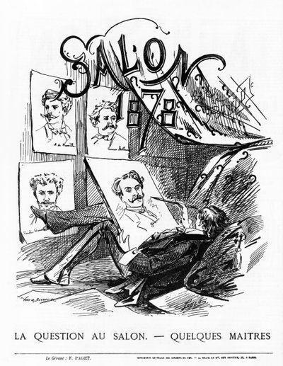 The Question at the Salon - Any masters? Paris Salon of 1878 by French School
