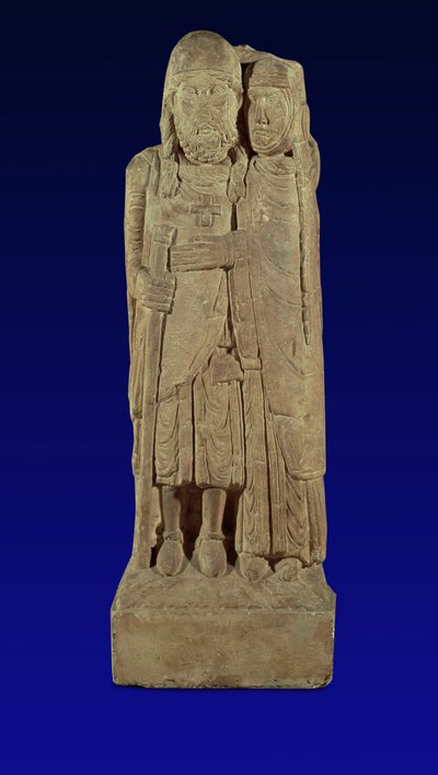 The Return of the Crusader, Hugh de Vaudemont Embraced by His Wife, from the Cloister of the Priory of Belval, near Portieux, in Lorraine by French School