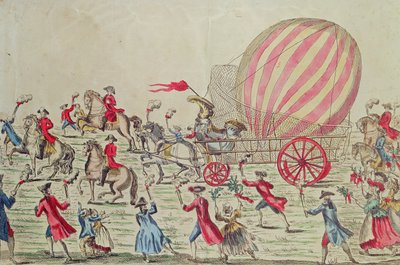 The Return of the Hot-Air Balloon to Paris, after the Experiment at the Champ de Mars by the Montgolfier Brothers by French School