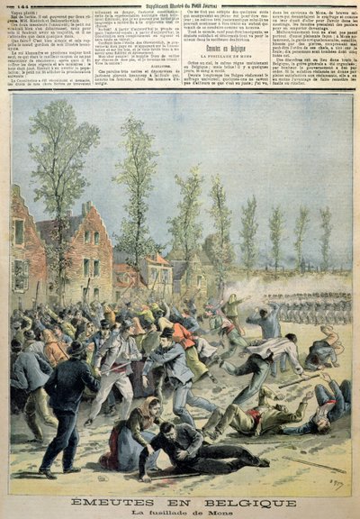 The Riots in Mons, illustration from Le Petit Journal, May 1893 by French School