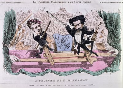 The Rival Composers of Waltzes, Johann Strauss the Younger and Olivier Metra by French School