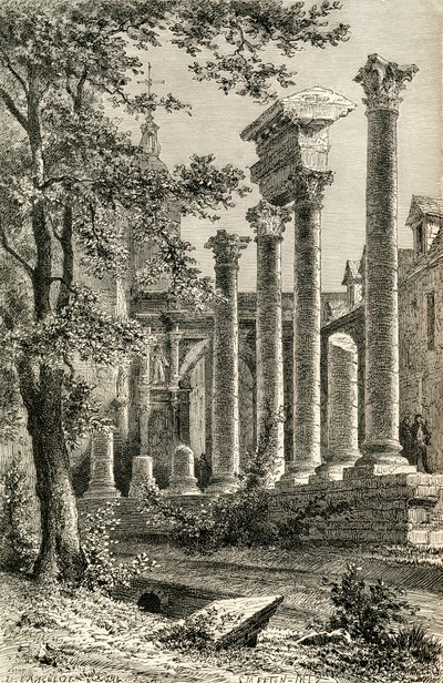 The Roman Theatre, Besancon, in the 19th Century, from 