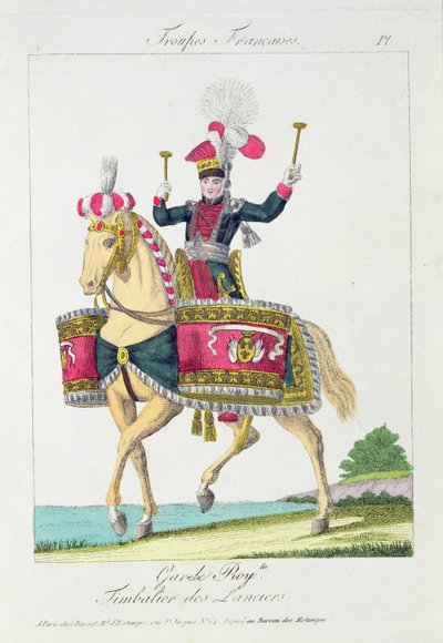 The Royal Guard: a Kettledrummer of the Lancers, plate from French Troops by French School