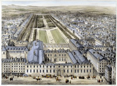 The Royal Palace in 1679, seen from St Honoré Street - lithography by French School