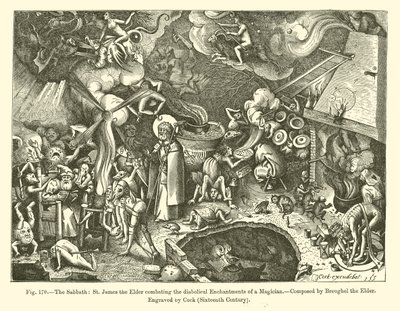 The Sabbath: St. James the Elder combating the Diabolical Enchantments of a Magician by French School