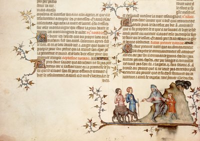The Sacrifice of Isaac, from The Bible of Jean de Sy, c.1355 by French School