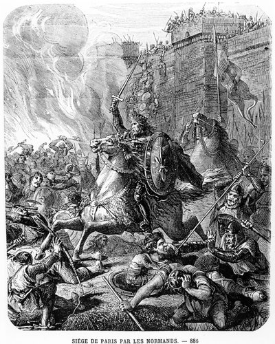 The Siege of Paris by the Normans in 885-886 by French School
