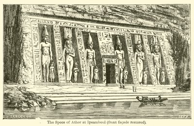 The Speos of Athor at Ipsamboul, front facade restored by French School