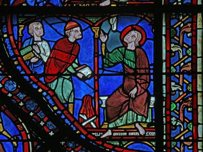 The St James Window: Hermogines About to Burn His Books by French School