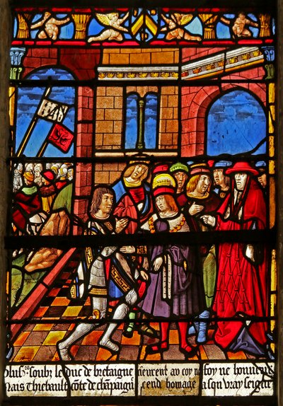 The St Louis Window: Homage of Count Thibault IV to St Louis by French School
