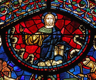 The St Lubin Window: Christ Blessing by French School